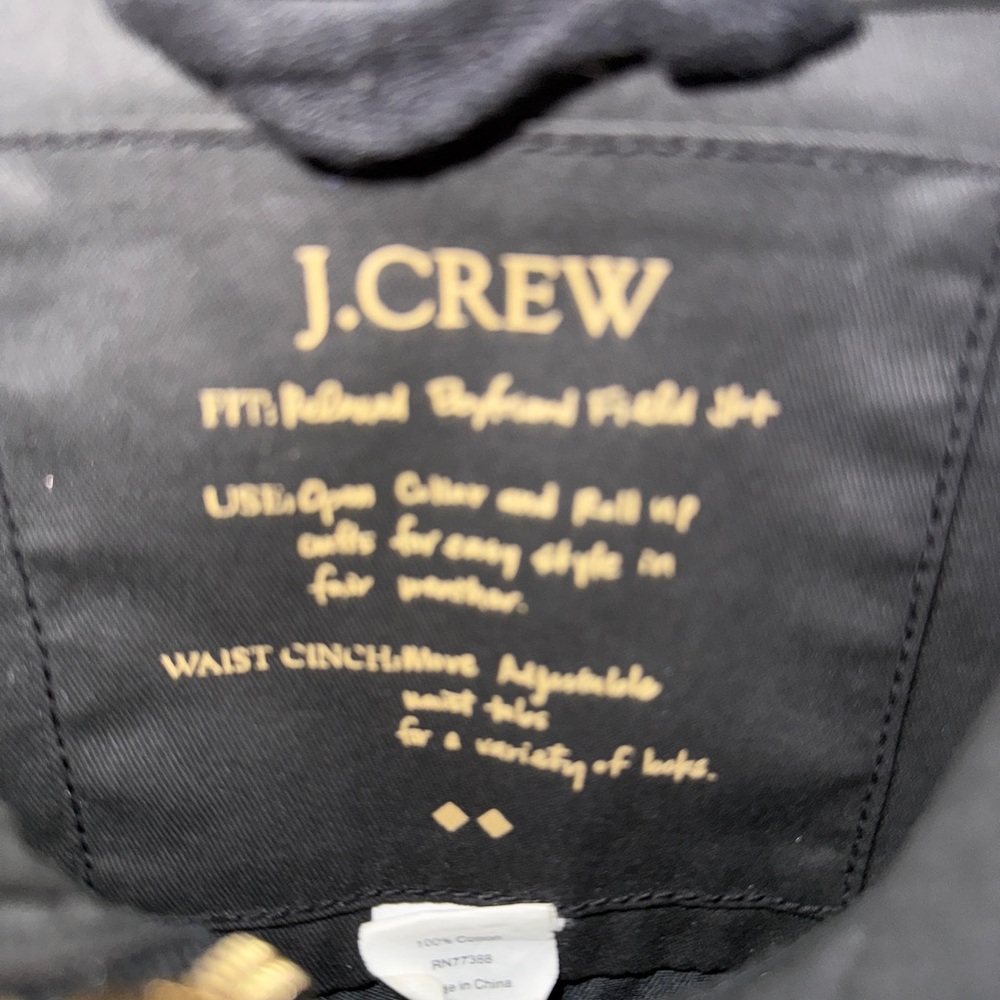 J.Crew Black Waxed Cotton Jacket with Gold Snaps - Picture 3 of 5